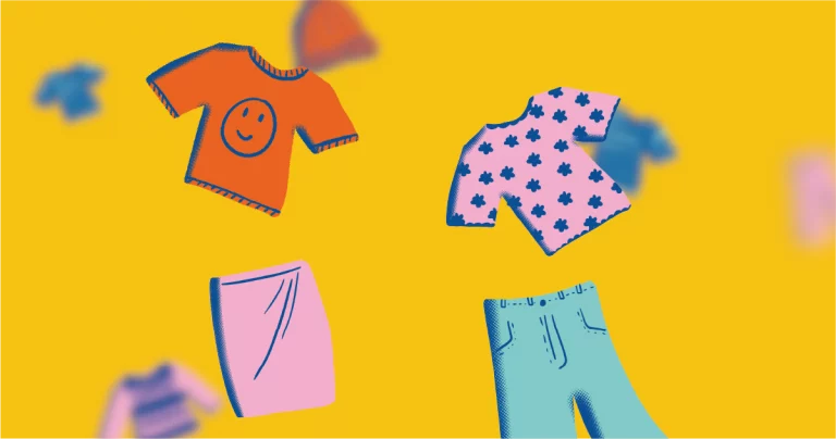 illustration montrant des vêtements d'été